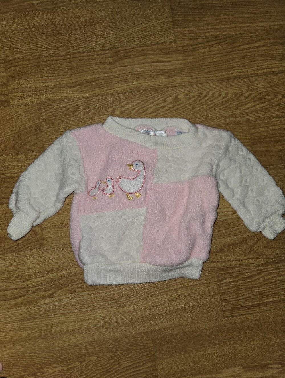 Vintage 90s Ducks Baby Girl Sweater Top 12 Months
